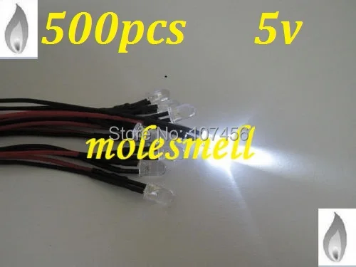 Free shipping 500pcs 5mm white Flicker 5V Pre-Wired Water Clear LED Leds Candle white Light 20CM
Free shipping 500pcs 5mm white Flicker 5V Pre-Wired Water Clear LED Leds Candle white Light 20CM