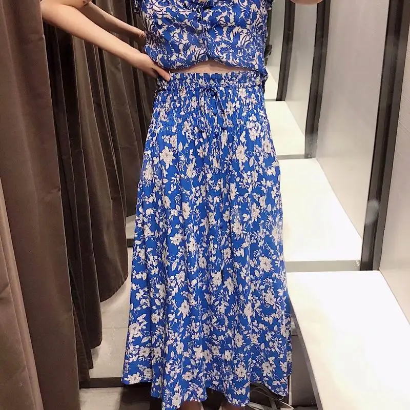 Женские комплекты Camis и Юбки Лето 2019 Новая мода кроп Топы низ угловая Длина