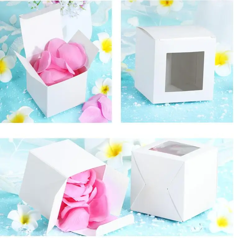 20 штук белые бумажные картонные коробки с окном мыло ручной работы в коробке