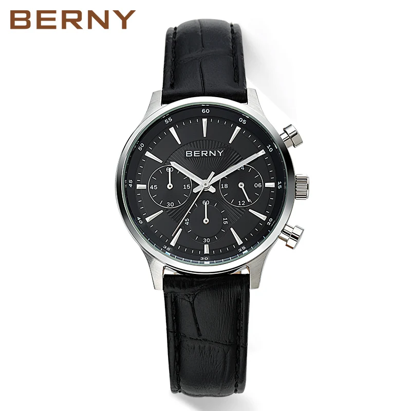 

Berny Men Watch Quartz Fashion Top Luxury Brand Relogio Saat Montre Horloge Masculino Erkek Hombre JAPAN MOVEMENT 2831M