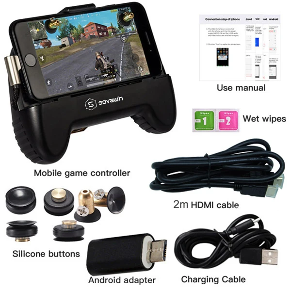 SH-HDMI-Android-2m PUPG мобильный игровой контроллер триггер HDMI дисплей телефон к телевизору проектор геймпад джойстик контроллер l1r1 подключи и играй для iphone - Цвет: SH-HDMI-Android-2m