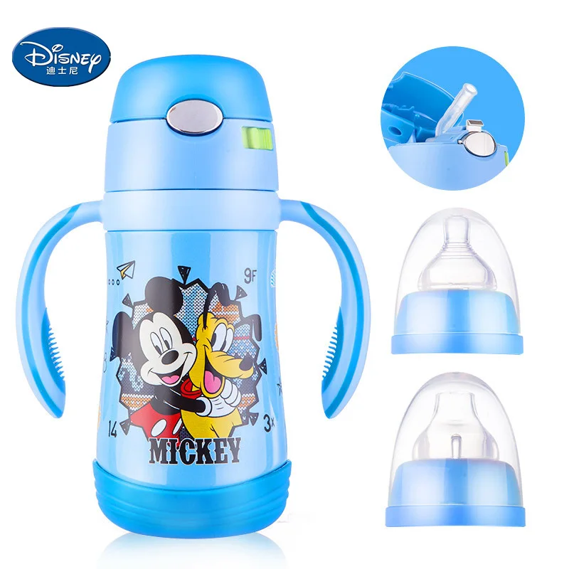 Disney многофункциональная детская обучающая емкость герметичная ручка детская бутылка для воды из нержавеющей стали