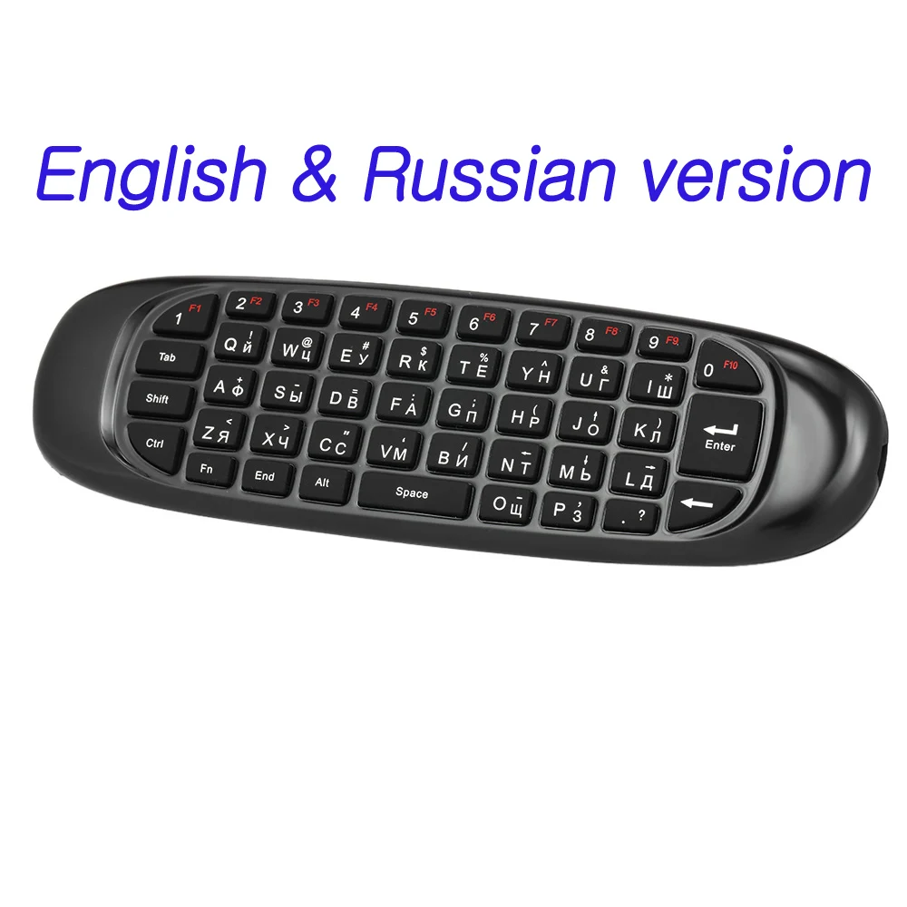 EN RU Version Клавиатура на русском и английском, версия 2,4G Air Мышь Беспроводной клавиатура 6-осный датчик движения дистанционного Управление для смарт-ТВ Box Android ТВ коробка ПК - Цвет: EN RU Version