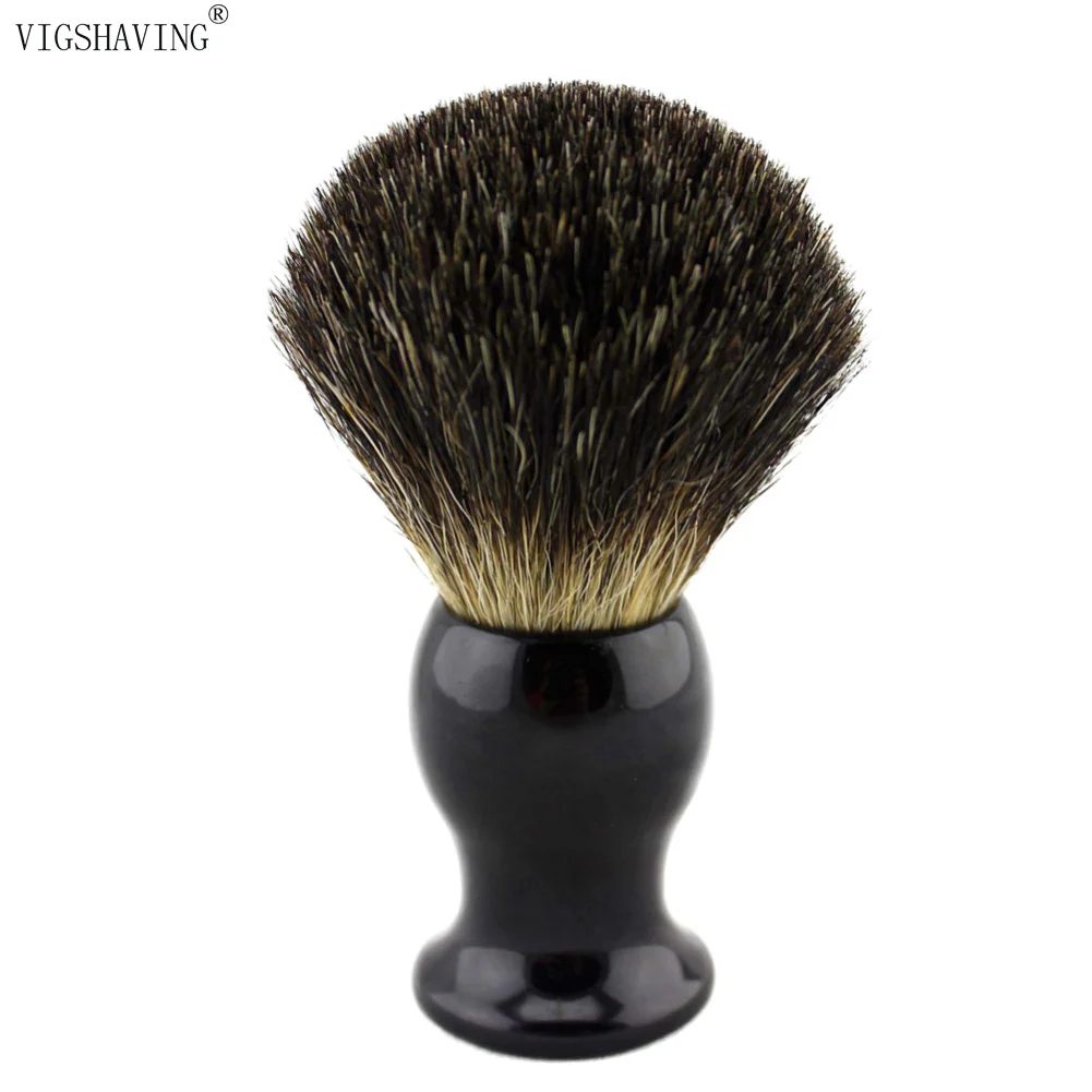 VIGSHAVING щетка для бритья для мужчин из чистого барсука с полимерной ручкой
