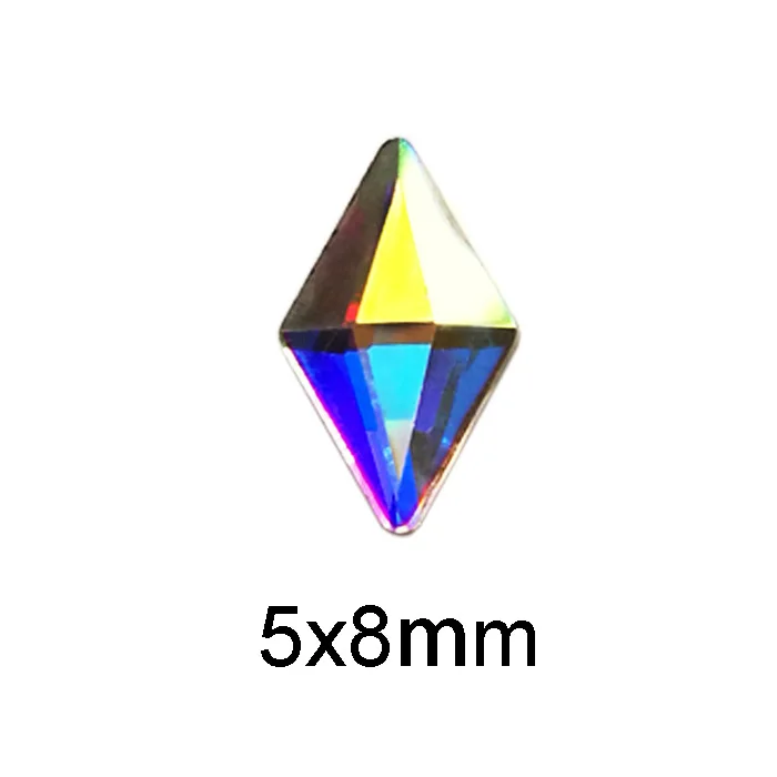 Rhombus 5X8mm AB Лак для ногтей художественная одежда стразы 36 шт./упак. плоской формы различные формы и Размеры Стекло AB цветные камни для 3D Гелевые Ногти украшения - Цвет: Rhombus 5X8mm AB
