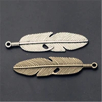 wkoud 4pcs bird feathers glamour alloy pendants for necklace earrings diy fashion jewelry findings a837