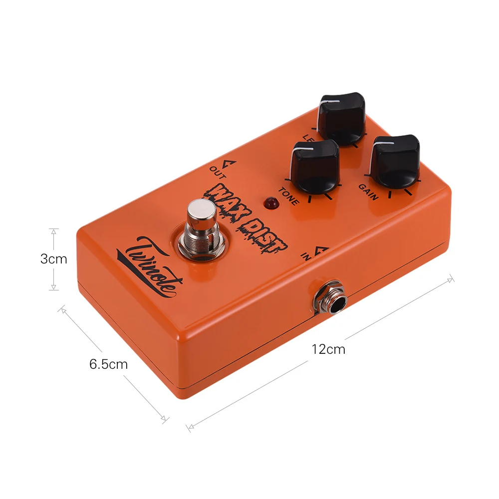 Twinote WAX DIST Classical Distortion Guitar Effect Pedal British Style Full Metal Shell with True Bypass | Спорт и развлечения