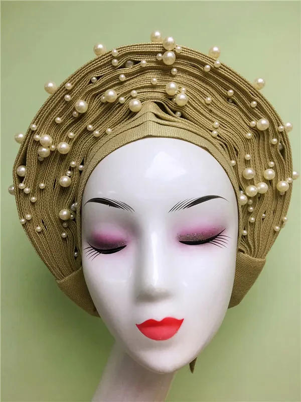 Африканская Женская шаль ASO OKE авто-геле для вечерние горячая Распродажа нигерийская Кружевная повязка на голову красная кружвная ткань 1 шт./лот - Цвет: as picture
