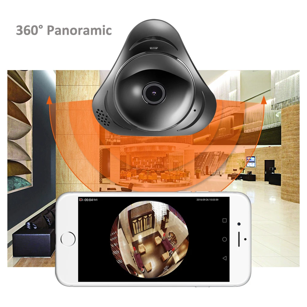AZISHN 960P 3D VR Wi-Fi камера 360 градусов панорамная IP-камера МП/3 Мп рыбий глаз
