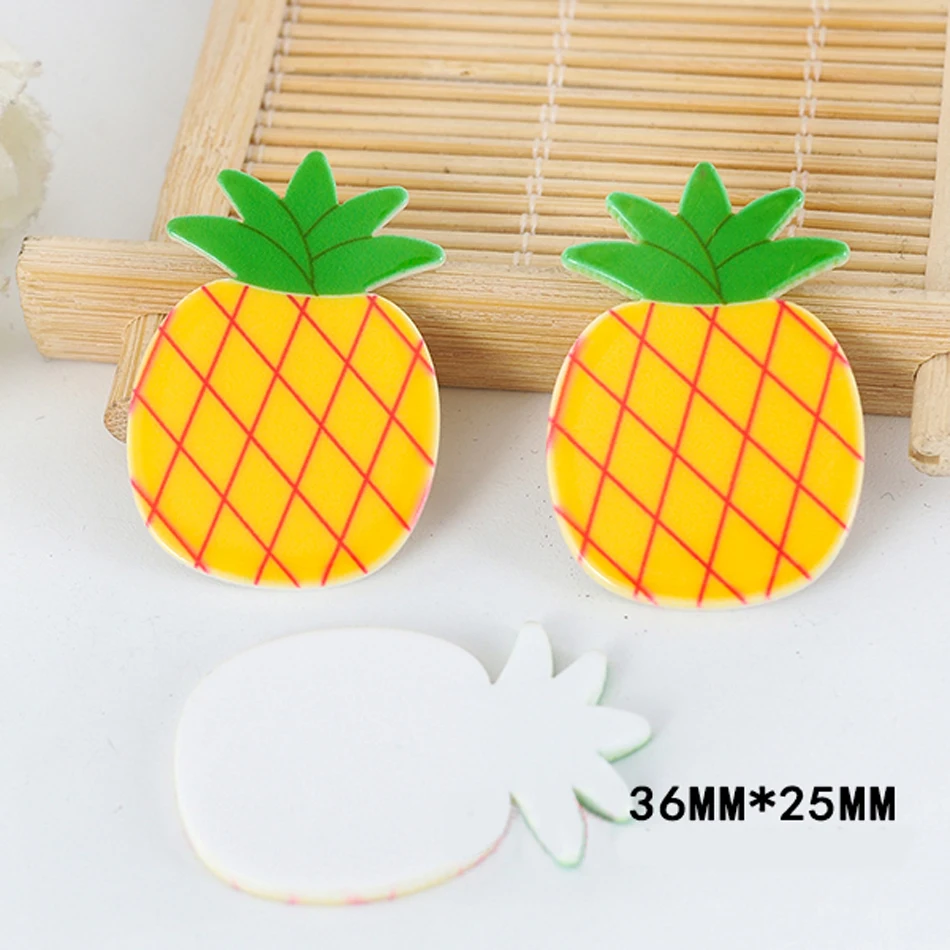 50 шт. микс мультфильм свежие фрукты Ресина вишня яблоко клубника смолы Flatback DIY