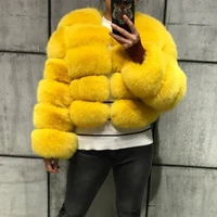 fursarcar 2021 new natural real fox fur women genuine fur jackets female 45cm slim short outerwear girls fashion fur coat