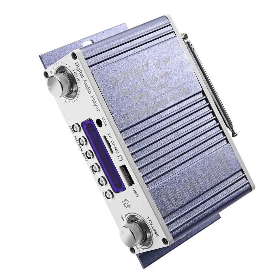 Kentiger HY-603 Mini Portable Wireless HiFi Stereo Power Digital Amplifier with FM IR Control MP3 USB Playback for DC 12V | Электроника