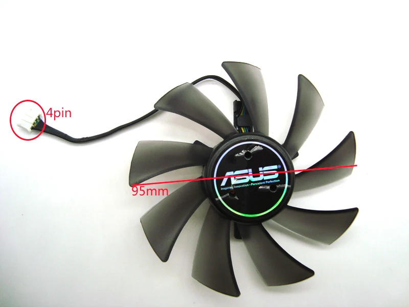 Кулер FreeShippingT129025SU 95 мм 5Pin 12 В постоянного тока 0 38a для Asus Radeon HD7970 Direct CU II HD7950 DirectCU