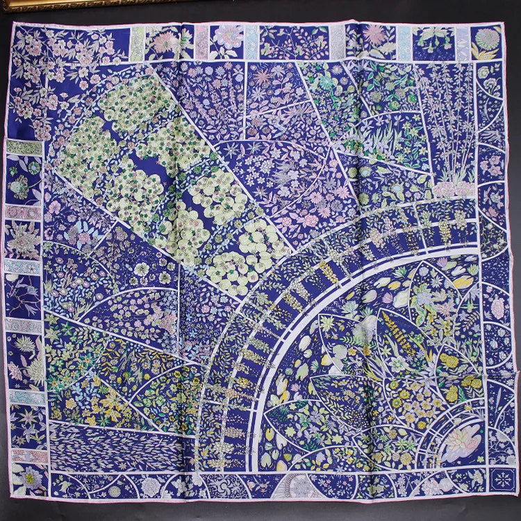 Silk scarves silk square scarves.Brand Twill Sillk Pashmia Luxury Large Size Square Shawls and Scarves 100cm Vintage Sailing | Аксессуары