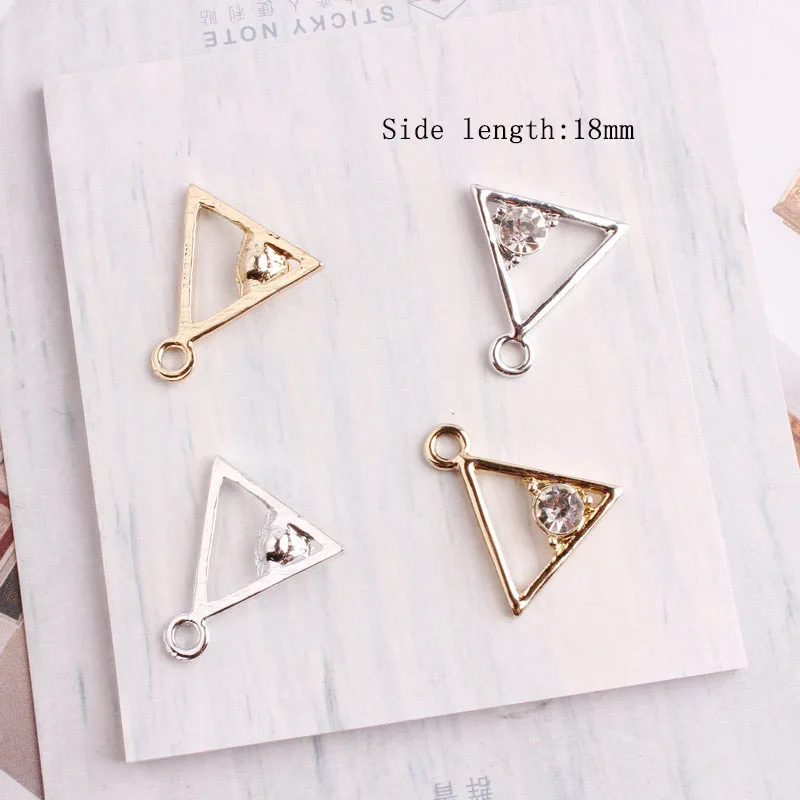 

Gold silver enamel charms for women geometric triangle crystal bracelet necklace earring dangle jewelry accessories making