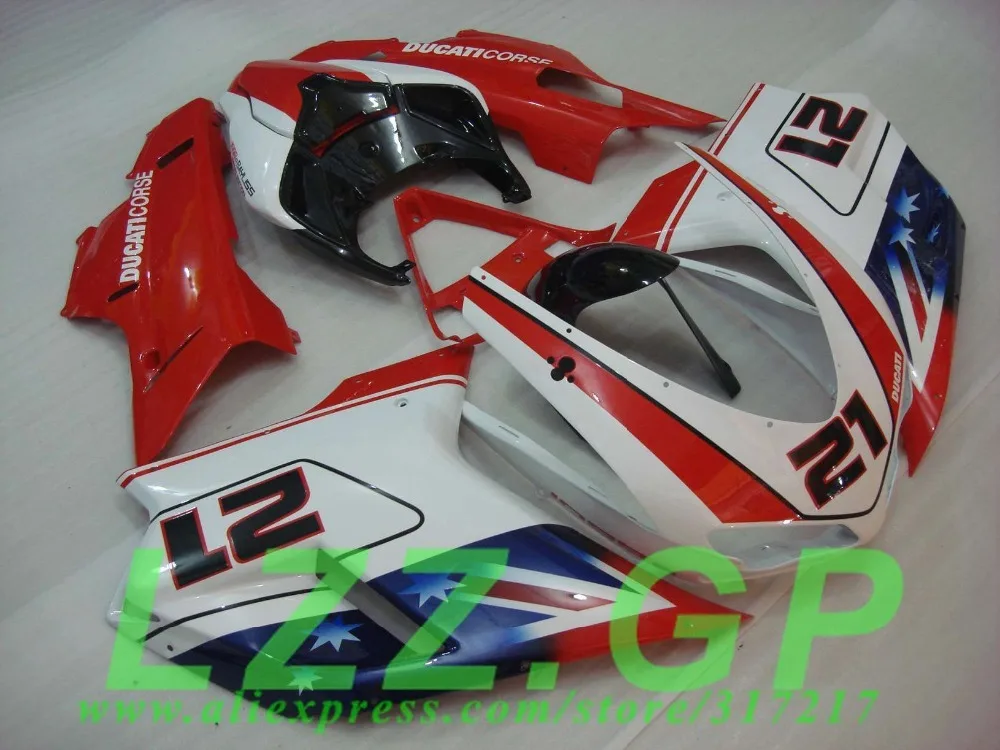 

Red 100% Fit For DUCATI 848 1098 1198 2007 2008 2009 2010 2011 2012 Motorcycle FAIRING KIT ABS Protective Cover Injection Mold