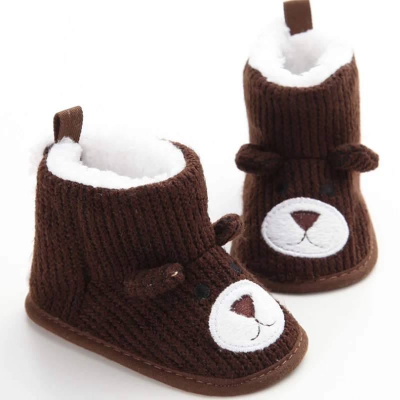 Ботинки для маленьких мальчиков с милым мультяшным медведем очень теплая