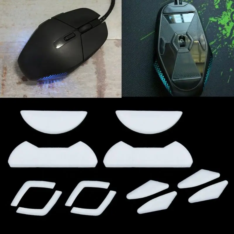 2 компл./упак. Тигр игровой Мышь средства ухода за кожей стоп Мышь коньки hardboot для logitech G302 G303 белый тефлоновые, для мыши скользит с изогнутым краем