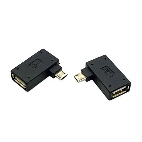 2 шт./лот 90 градусов левый и правый угловой микро USB 3. 0 OTG Хост адаптер с питанием от