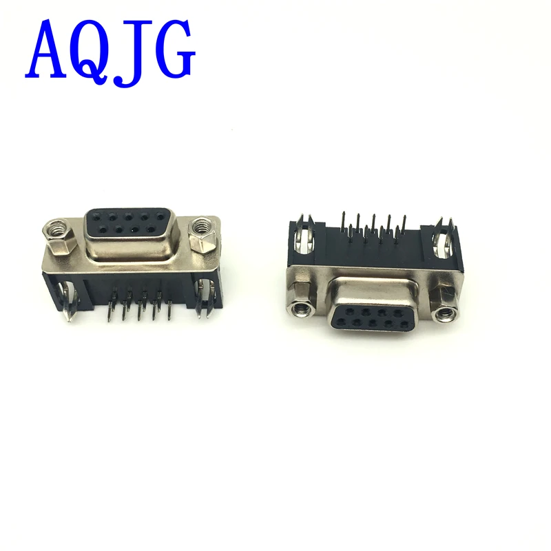 100 шт. DR9 famale male PCB Mount D Sub 9 контактный разъем соединитель RS232 изогнутая игла 90