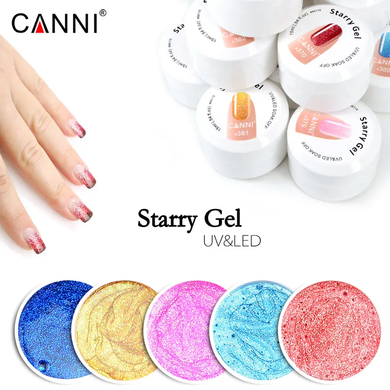CANNI супер блеск УФ гель 24 цвета эффект замачивания гель для ногтей bling 15 мл жемчуг горячая Распродажа Салон Французский Звездный гель