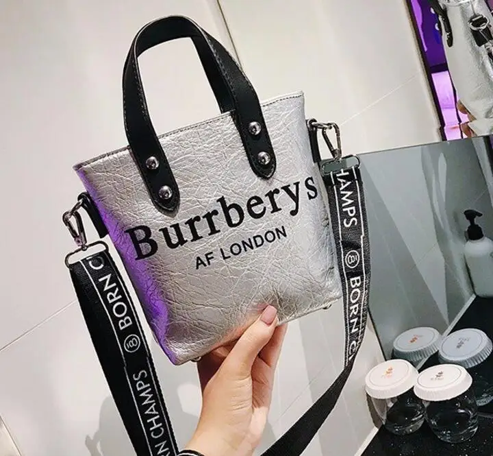 С буквенным принтом повседневные кожаные сумки женские PU Сумка crossbody Сумки