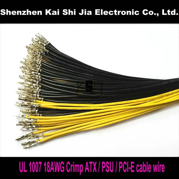 50 шт./лот UL1007 18AWG ATX / PCI E PSU EPS гнездо к мужчине обжимные клеммные шпильки провод