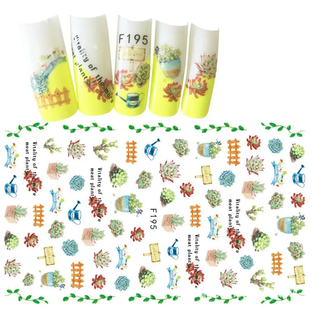 3D аппликация для ногтей патч сухая наклейка с цветком Модный цветочный тип F195 F204