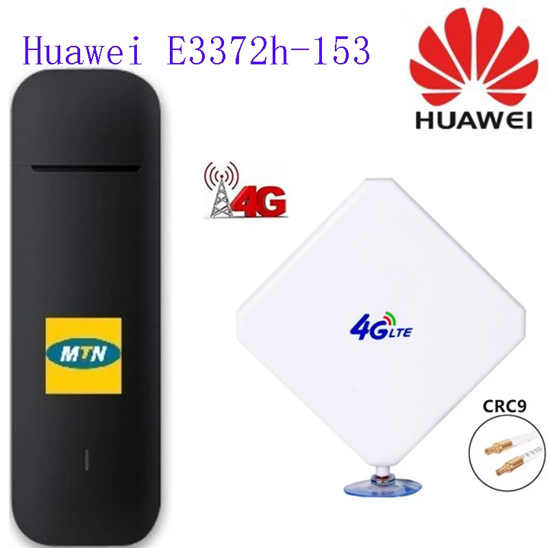 Разблокированный huawei E3372h-153 LTE/4G 150 Мбит/с USB ключ + 35dbi 4g CRC9 антенна | Компьютеры и