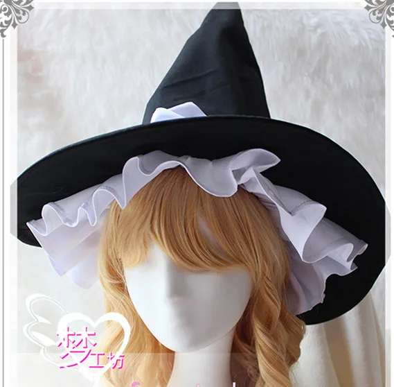 Черная шляпа ведьмы от Touhou Project Kirisame Marisa аниме косплей | Тематическая одежда и