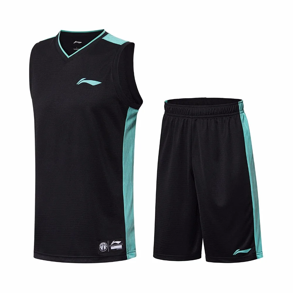 Li Ning мужские баскетбольные соревнования наборы комфорт дышащий жилет + шорты 2 шт.