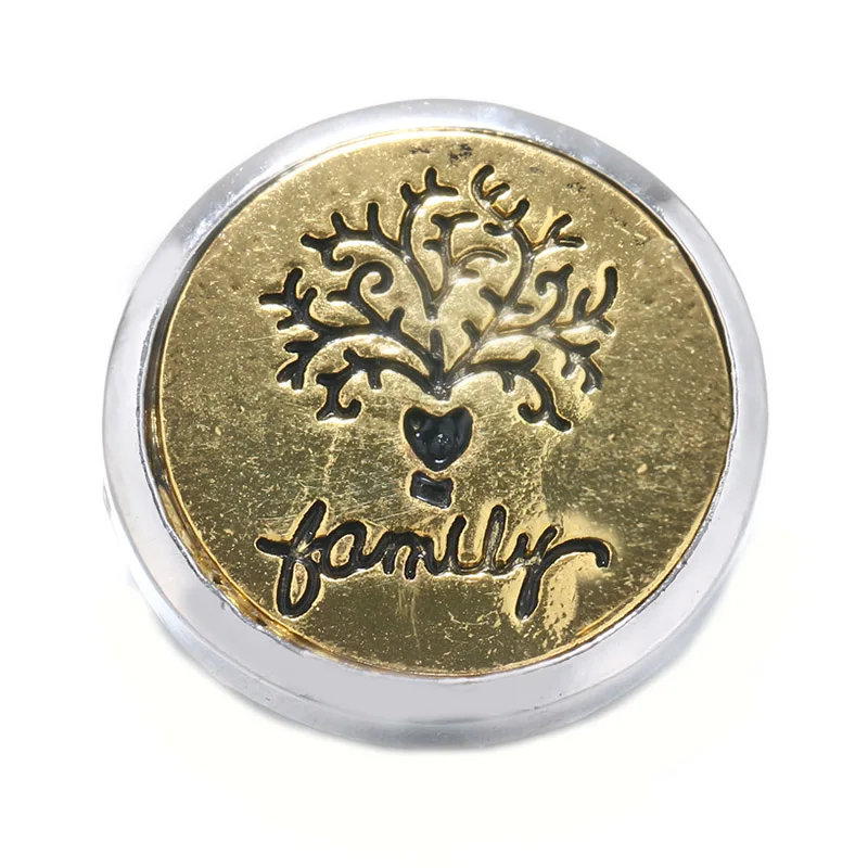

10pcs/lot New Snap Jewelry Love Heart Family Tree of Life Snap Buttons for 18mm 20mm Snap Bracelet for Women