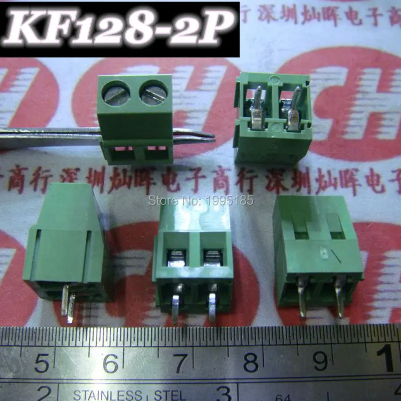 20 шт. Бесплатная доставка зеленый KF128 2P 2 контактный разъем Клеммный блок 5 0 мм 300