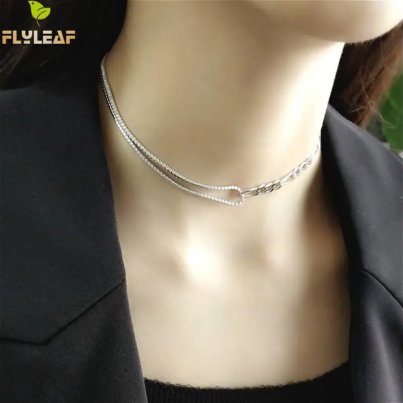 Женское колье из серебра 100% пробы с фианитами|Ожерелья| |