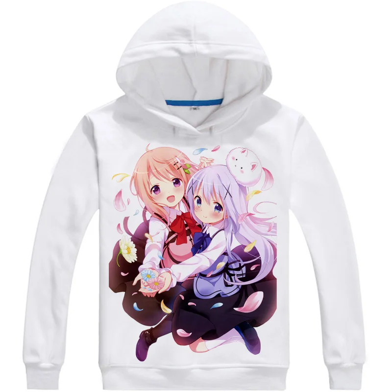 Это заказ толстовки с капюшоном в виде кролика многостильная толстовка GochiUsa Gochumon