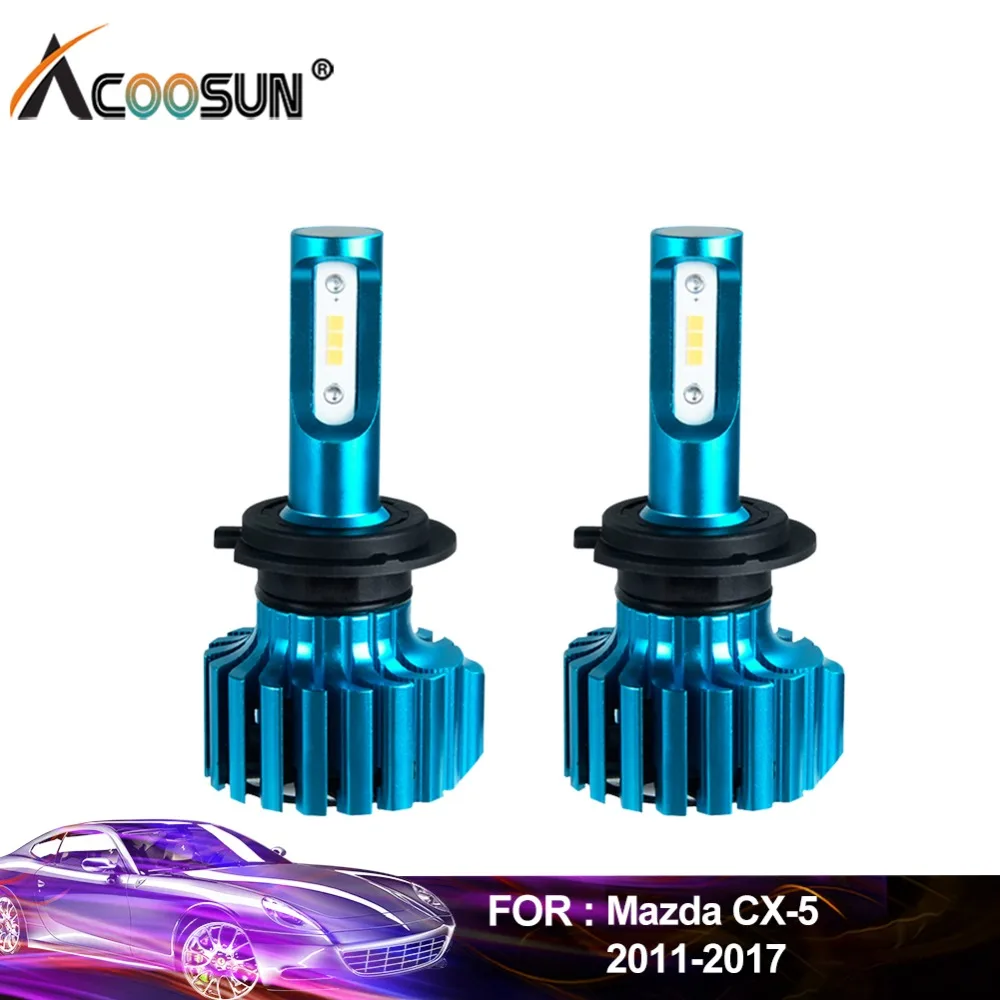 AcooSun светодиодный автомобилей головной светильник лампы 6500k 12V 24v для Mazda CX 5 2011 2012