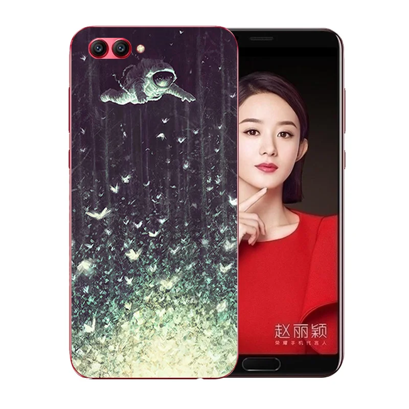 Тонкие Чехлы для huawei Honor V10 с рисунком космоса Луны 5 99 дюйма View 10 прозрачный