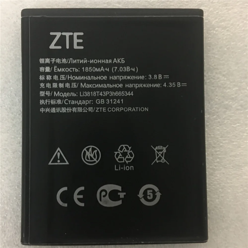 Оригинальный мобильный телефон замена 3 8 V 1850mAh Li3818T43P3h665344 для ZTE Blade GF3 T320 батареи