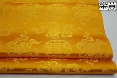 1meter golden CF596 красный/золотой/Кофе/Brozen/черный/синий китайский Стиль парча жаккардовые шелковые ткани китайские свадебные пара Одежда Ткани - Цвет: 1meter golden