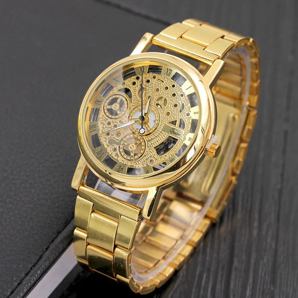 Мужские часы 2018 люксовый бренд montre homme новые золотые серебряные сплав Полые