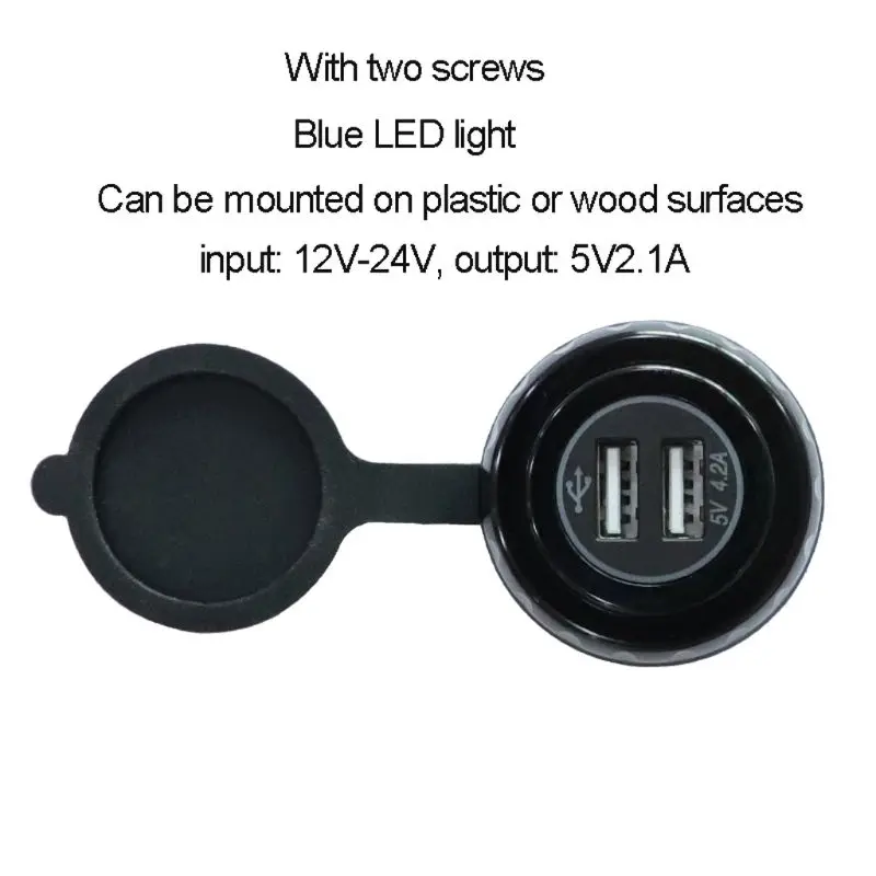 Универсальный DIY Водонепроницаемый двойной Порты USB Зарядное устройство 5 V/2.1A светодиодный Мощность разъем адаптера с кабелем для постоянного тока 12 V-24 V автомобилей транспортных средств лодка