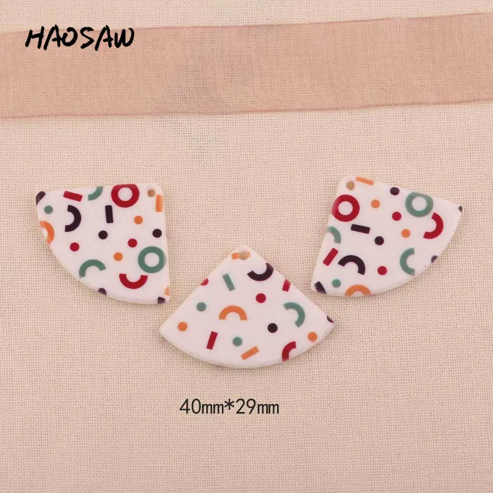 HAOSAW 40*29 мм 6 шт./лот дизайн вентилятора/секторные бусины ювелирные