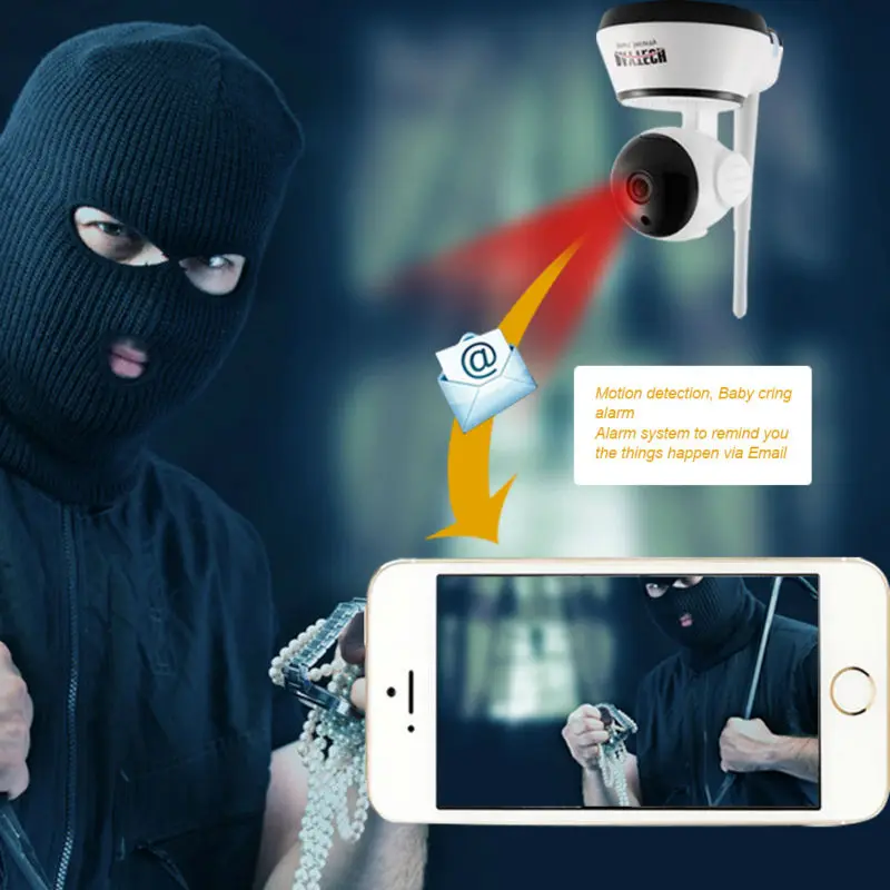 Daytech Wifi IP Camera Night Vision Motion Detect P2P Monitor Network CCTV Home security Mobile Remote Cam DT-C8815 | Безопасность и