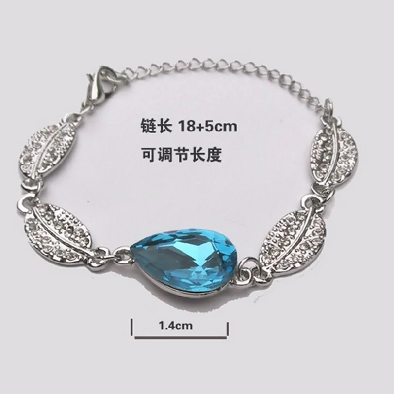 OMHXZJ Женский лист акации AAA Циркон Кристалл 18KT платина серебро ожерелье серьги браслеты из колец ювелирные наборы ST02