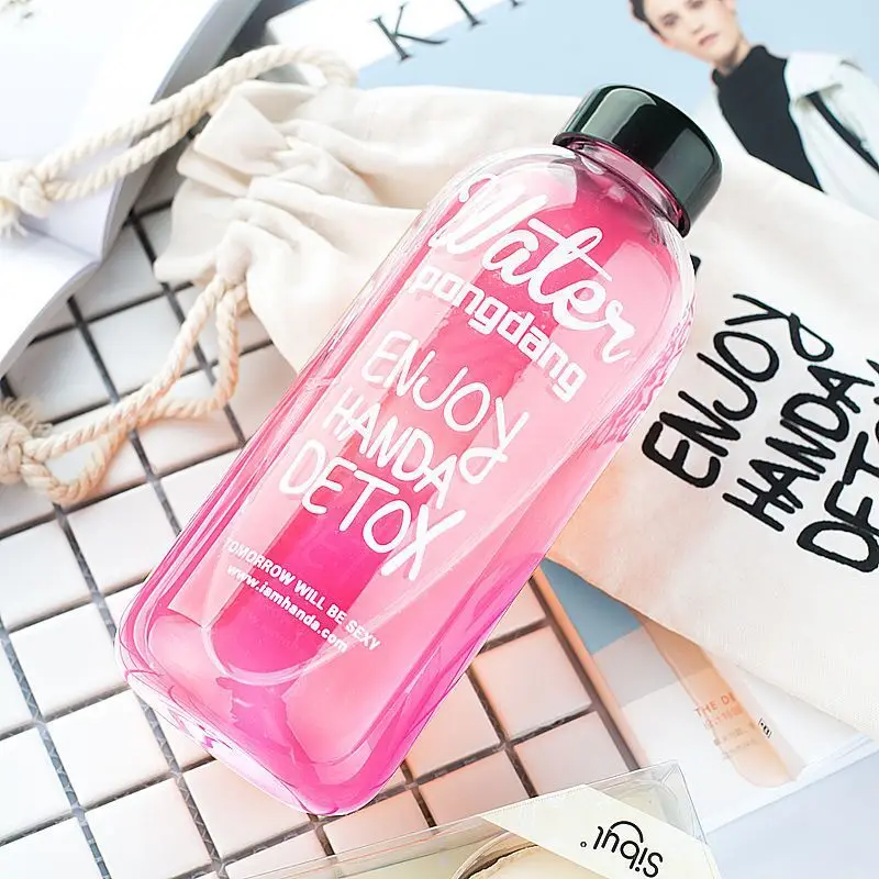 Портативные пластиковые бутылки для воды 1 шт. вместительные напитков чая сока 500