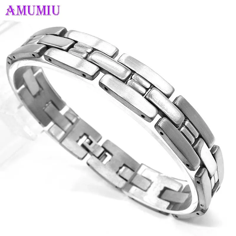 AMUMIU высокополированный медицинский браслет из нержавеющей стали с оповещением ID