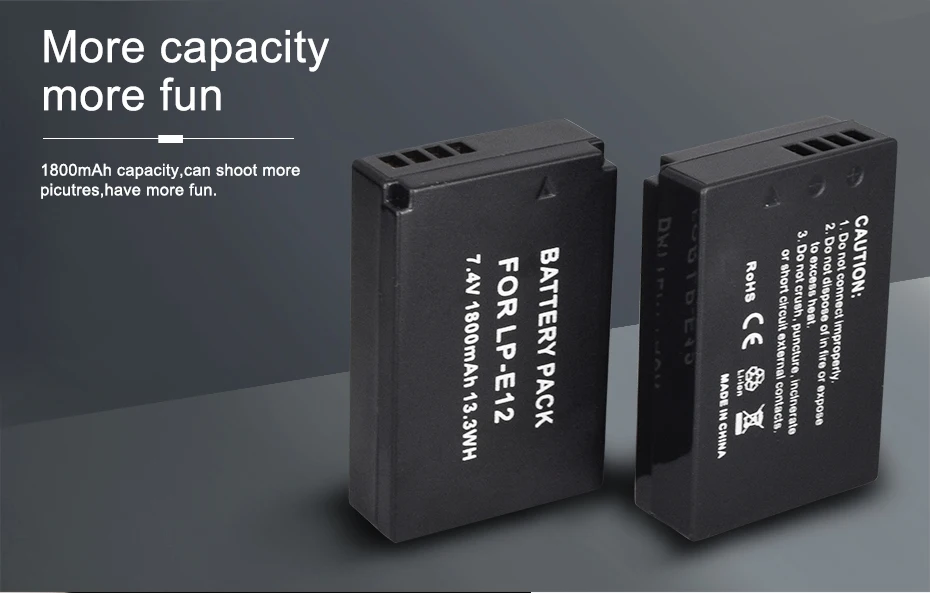2 шт. LP-E12 LPE12 LP E12 батарея для камеры+ ЖК USB цифровой зарядное устройство для Canon M 100D Kiss X7 Rebel SL1 EOS M10 EOS M50 DSLR
