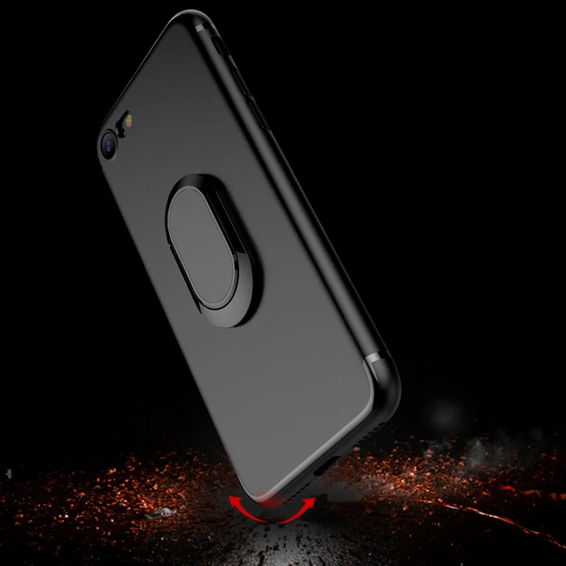 For Apple iphone 7 case 7+ Shell business TPU anti-drop belt bracket ring absorbs the back phone Cover Plus Coque | Мобильные