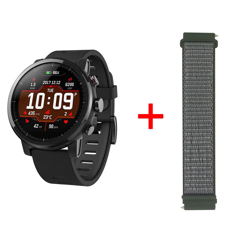 Strat2BC-GR2 Xiaomi mi Huami Amazfit 2 Amazfit Stratos 2 умные часы мужские с gps Xiao mi часы PPG пульсометр 5ATM - Цвет: Strat2BC-GR2
