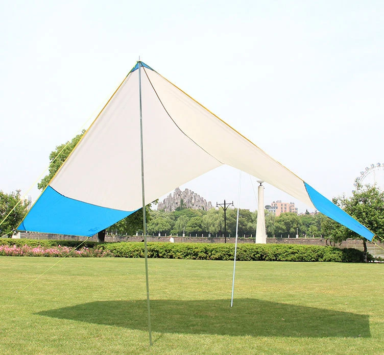 Высокое качество брезент Открытый Кемпинг солнцезащитный тент серебряное